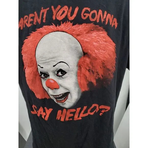 It Pennywise Clown Movie Aren't You Gonna Say Hello Men's Shirt Size Large Nice - Picture 3 of 4